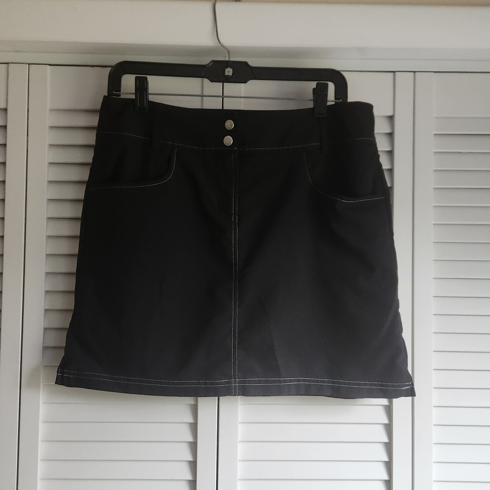 Adidas climacool Black Mini Skirt with shorts, White Stitching
